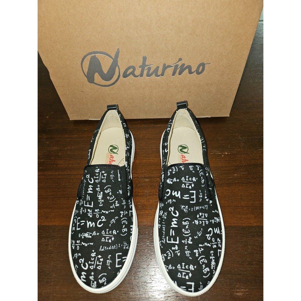 Naturino Boy's Prato‎ Black Canvas Math Sneaker Size EU 34 US 2 1/2